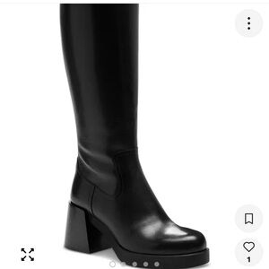 Coach Natasha Black Leather Heeled Boots